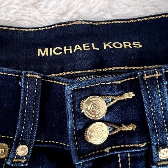 Michael‎ Kors High Waist Basics Straight Jeans Women's Size 2 Overdyed Indigo - Picture 3 of 15